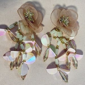 Shabby boho floral earrings